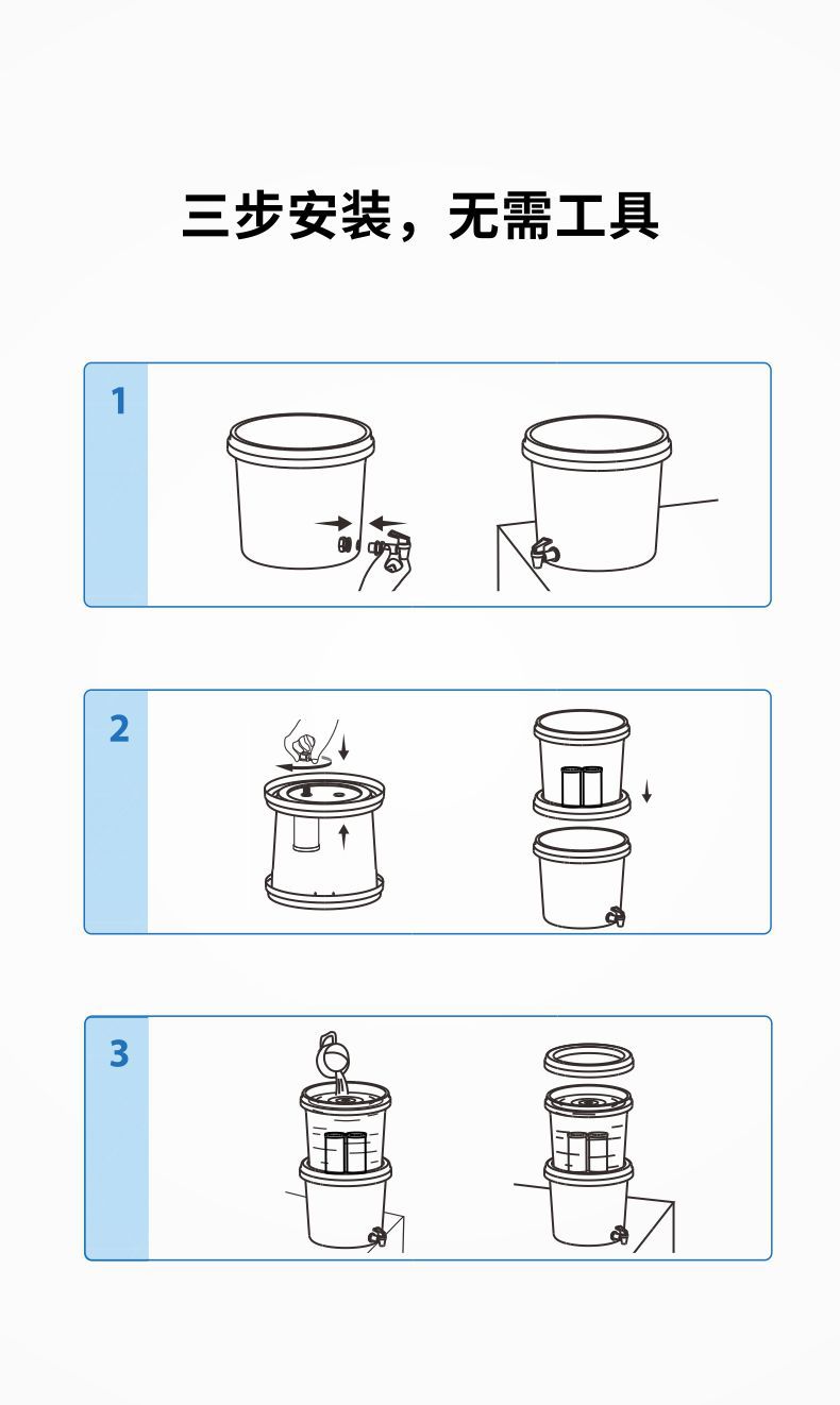 凈易滲漏式應(yīng)急救災重力凈水桶重力凈水器安裝簡便無需工具